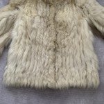 White Silver Mid-Length Saga Fox Fur Coat, Size S