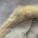 White Silver Mid-Length Saga Fox Fur Coat, Size S