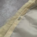 White Silver Mid-Length Saga Fox Fur Coat, Size S