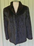 SAGA MINK Black Real Fur Coat - Size Large