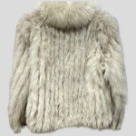 Fox Fur Coat - Creamy Beige & Gray