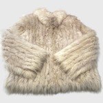 Fox Fur Coat - Creamy Beige & Gray