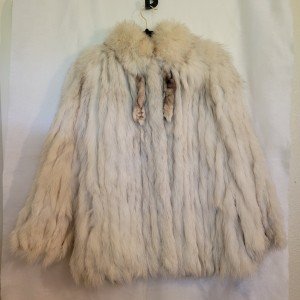 Vintage Gray Fox Fur Coat for Women