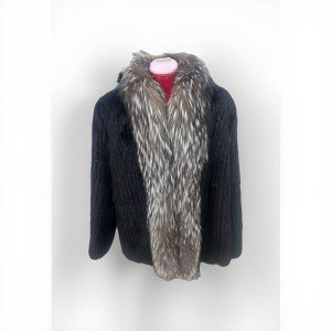 Dark Brown Mink Coat with Silver Fox Collar