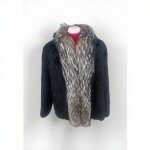 Dark Brown Mink Coat with Silver Fox Collar