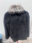 Dark Brown Mink Coat with Silver Fox Collar