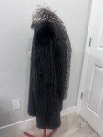 Dark Brown Mink Coat with Silver Fox Collar