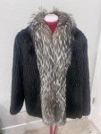 Dark Brown Mink Coat with Silver Fox Collar