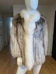 Saga Fox Two-Tone Natural Fur Coat, Size 8