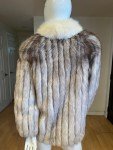 Saga Fox Two-Tone Natural Fur Coat, Size 8