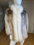 Saga Fox Two-Tone Natural Fur Coat, Size 8