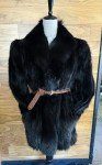 Elegant Blackish Brown Mink & Fox Tuxedo Coat