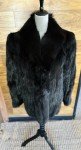 Elegant Blackish Brown Mink & Fox Tuxedo Coat