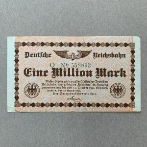 1923 German 1 Million Mark Banknote Collectible