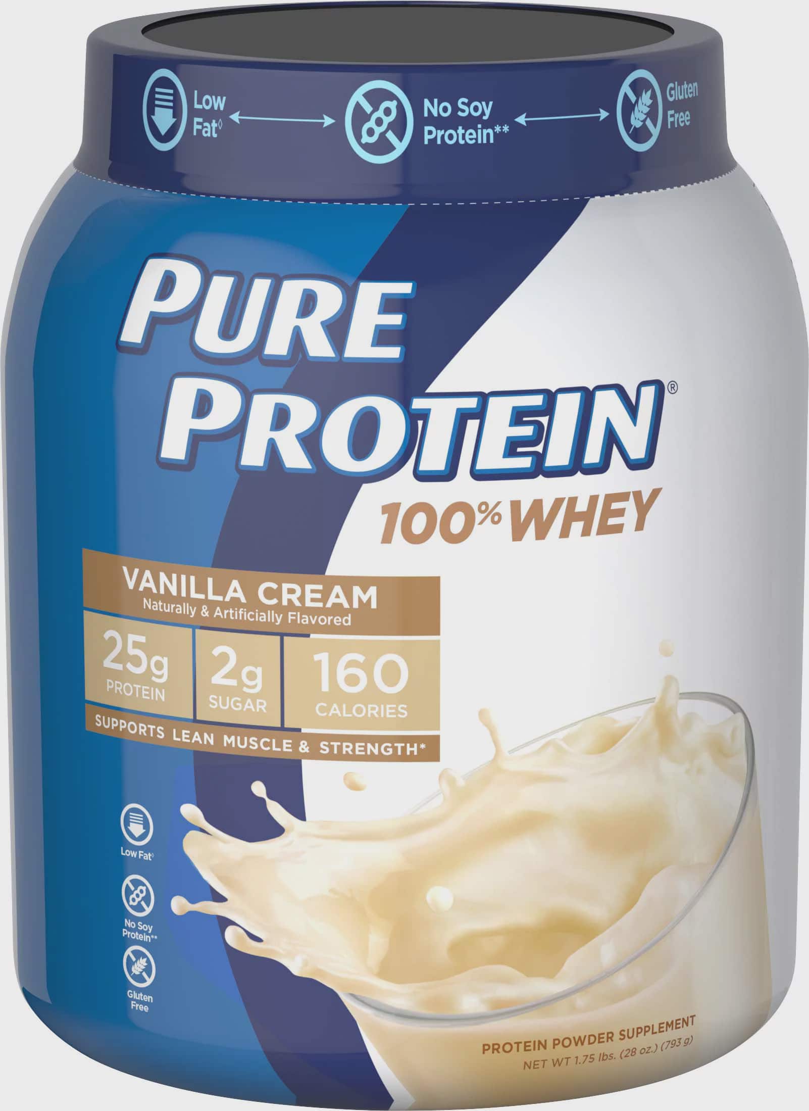 Vanilla Cream Whey Protein Powder, 25g Protein