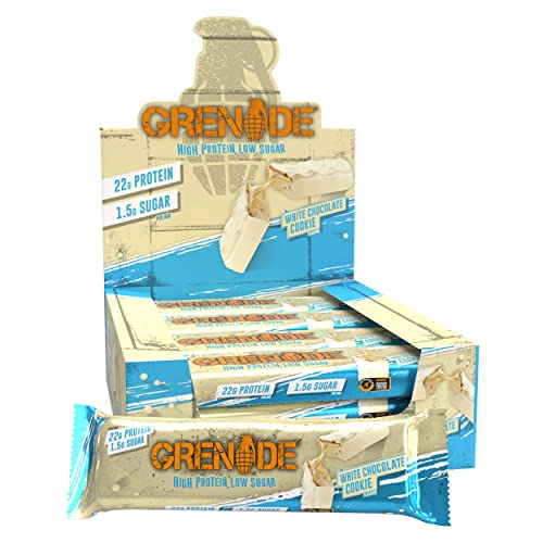 White Chocolate Cookie Grenade Protein Bars, 12-Pack