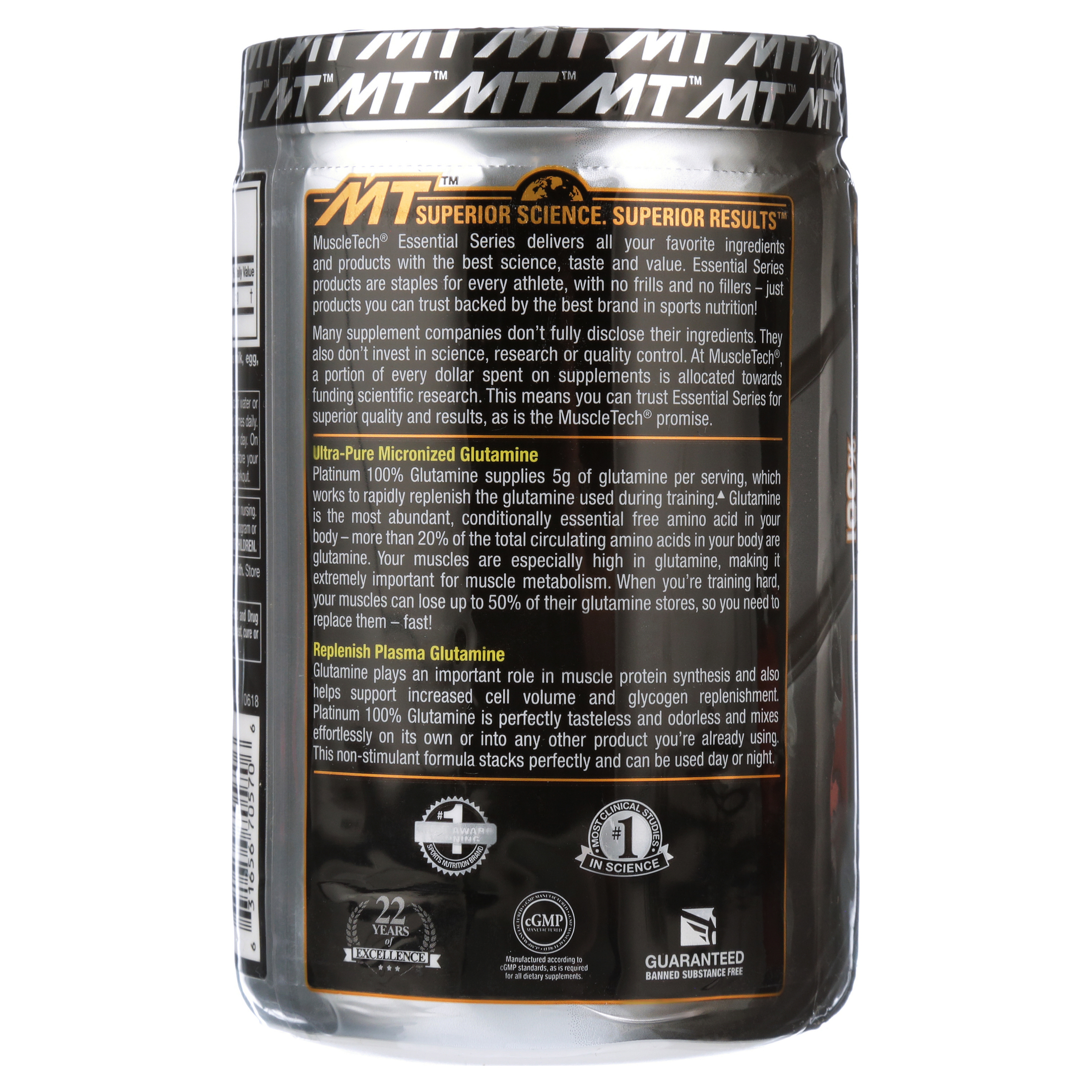MuscleTech Platinum Glutamine Powder - 60 Servings