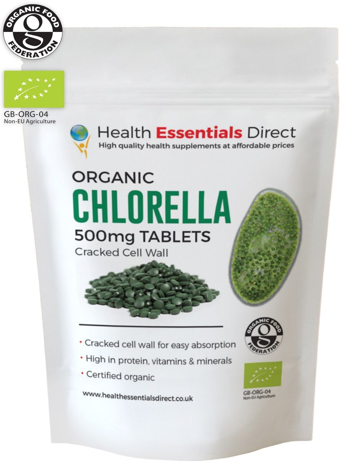 Organic Chlorella 500mg for Detox