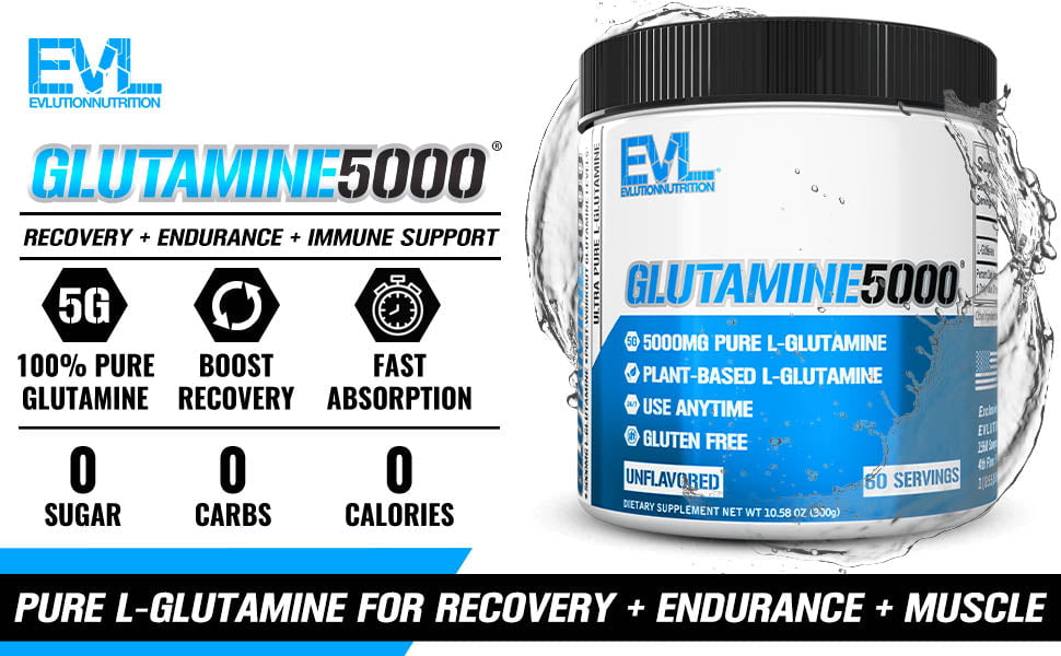 Evlution Nutrition L-Glutamine Powder with Essential Amino Acids