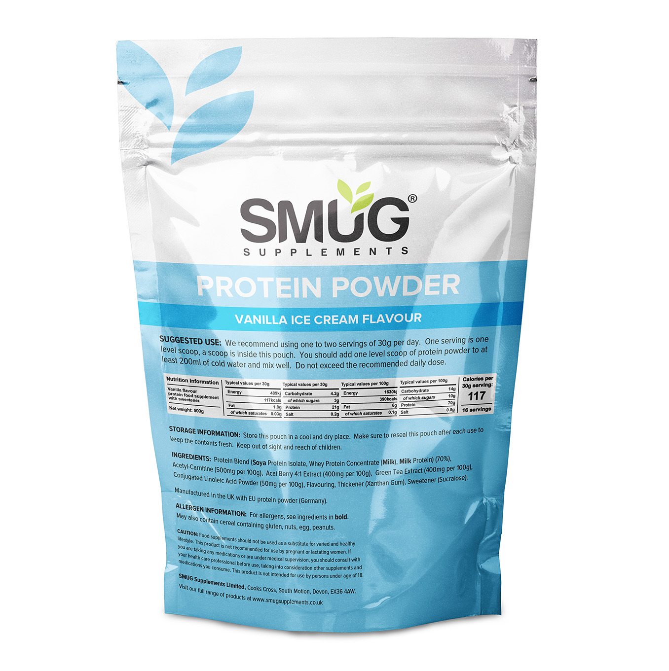 SMUG Supplements Vanilla Diet Protein Powder