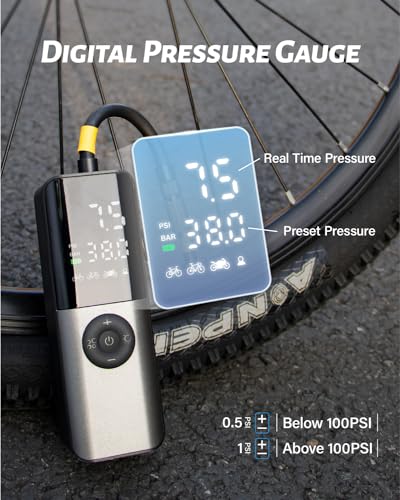 GPUTEK Portable Electric Bike Tire Pump 150Psi