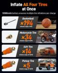 WOLFBOX 12000mAh Portable Tire Inflator Air Pump