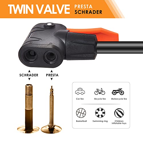 Vereno Double Barrel Portable Bike Floor Pump
