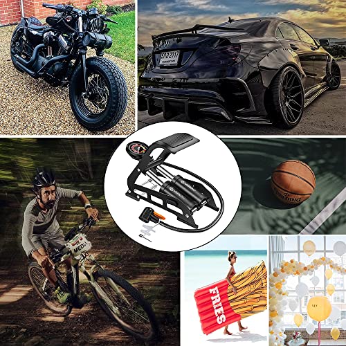 Vereno Double Barrel Portable Bike Floor Pump