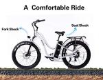 Soumye 1050W Beach Cruiser E-Bike 26” Fat Tire