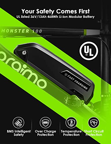 Oraimo UL-Certified 36V 13AH Battery for Monster 100