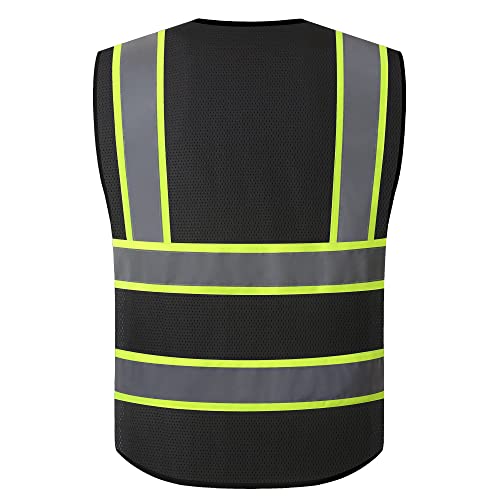 ASIPHITU Reflective Safety Vest for Cycling - Black