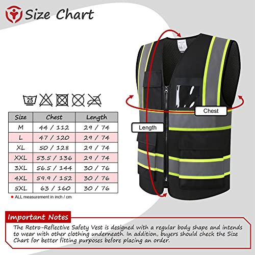ASIPHITU Reflective Safety Vest for Cycling - Black