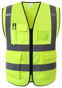 XIAKE Reflective Safety Vest with Pockets, Yellow