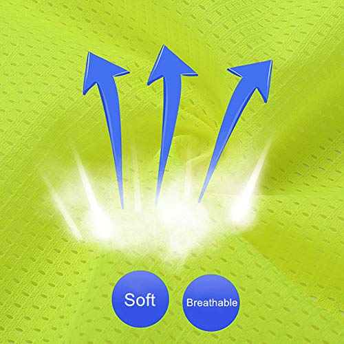 XIAKE Reflective Mesh Safety Vest, ANSI/ISEA Approved (Large,Yellow)
