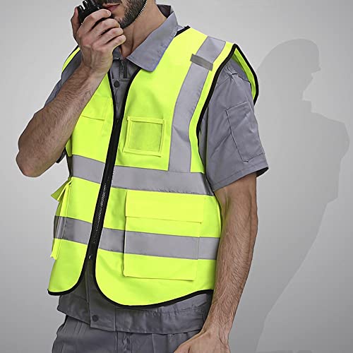 XIAKE High Visibility Reflective Safety Vest (Large, Yellow)