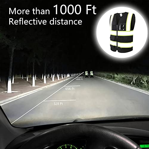 ASIPHITU Reflective Safety Vest for Cycling - Black
