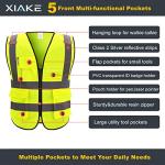 XIAKE Reflective Safety Vest with Pockets, Yellow