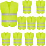 DUSKCOVE High Visibility Safety Vests - 10 Pack