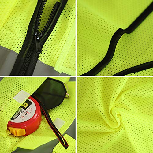 XIAKE Reflective Mesh Safety Vest, ANSI/ISEA Approved (Large,Yellow)