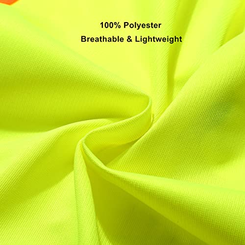 XIAKE High Visibility Reflective Safety Vest (Large, Yellow)