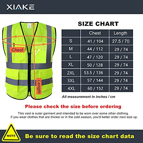 XIAKE Reflective Mesh Safety Vest, ANSI/ISEA Approved (Large,Yellow)
