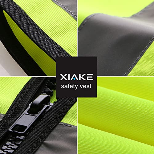 XIAKE High Visibility Reflective Safety Vest (Large, Yellow)