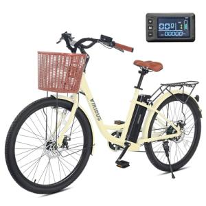 Viribus 26" Women's Electric Commuter Bike with Basket