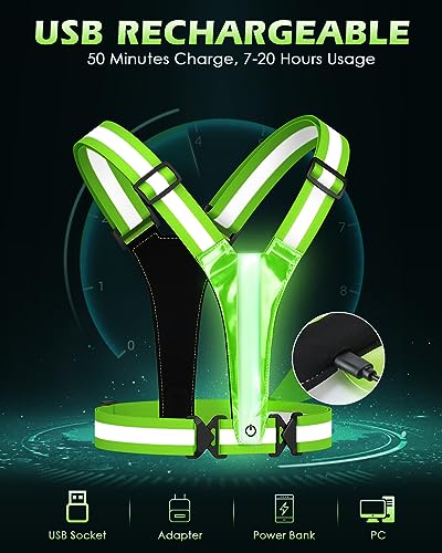 Zacro LED Reflective Vest for Cycling (Green)