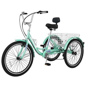 MOONCOOL 7 Speed Adult Tricycle with Basket