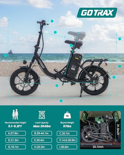 Gotrax NEPHELE 16" Folding Electric Commuter Bike Black