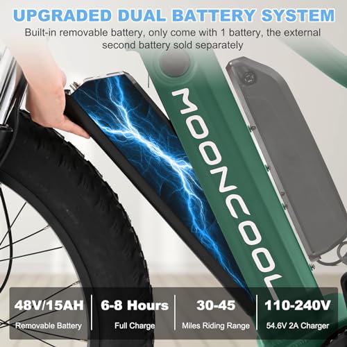 MOONCOOL 26" Fat Tire Electric Mountain Bike Adult