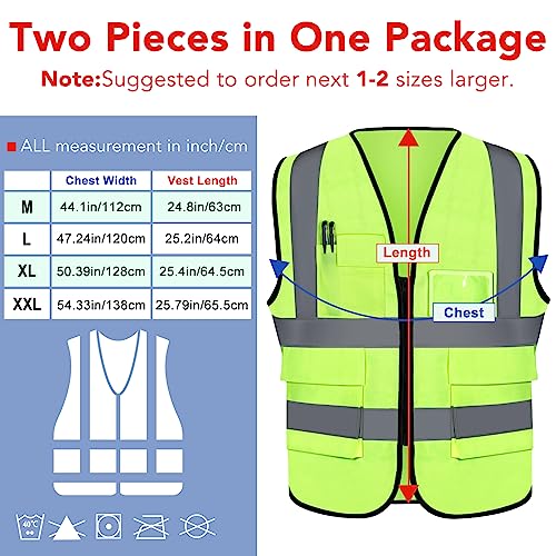 XPCARE 2-Pack Reflective Safety Vest - High Visibility