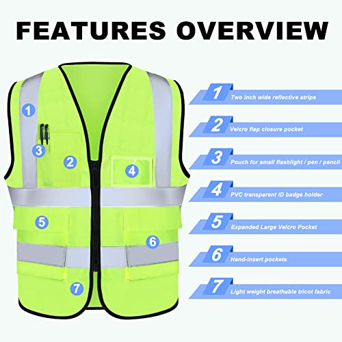 XPCARE 2-Pack Reflective Safety Vest - High Visibility