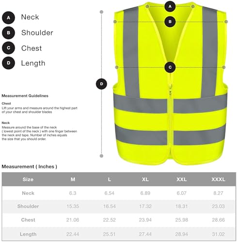 Neiko 53943A XXL High Visibility Cycling Safety Vest